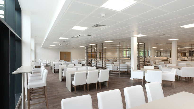 Knauf metal ceiling tiles in an office environment